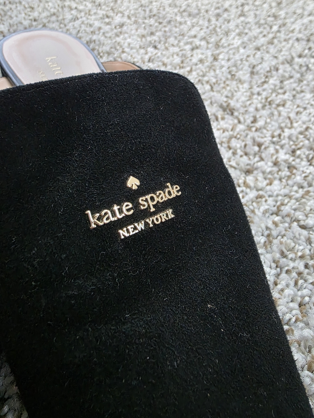 kate spade New York Black Suede Pointed-Toe Backless Mules - Picture 3 of 7